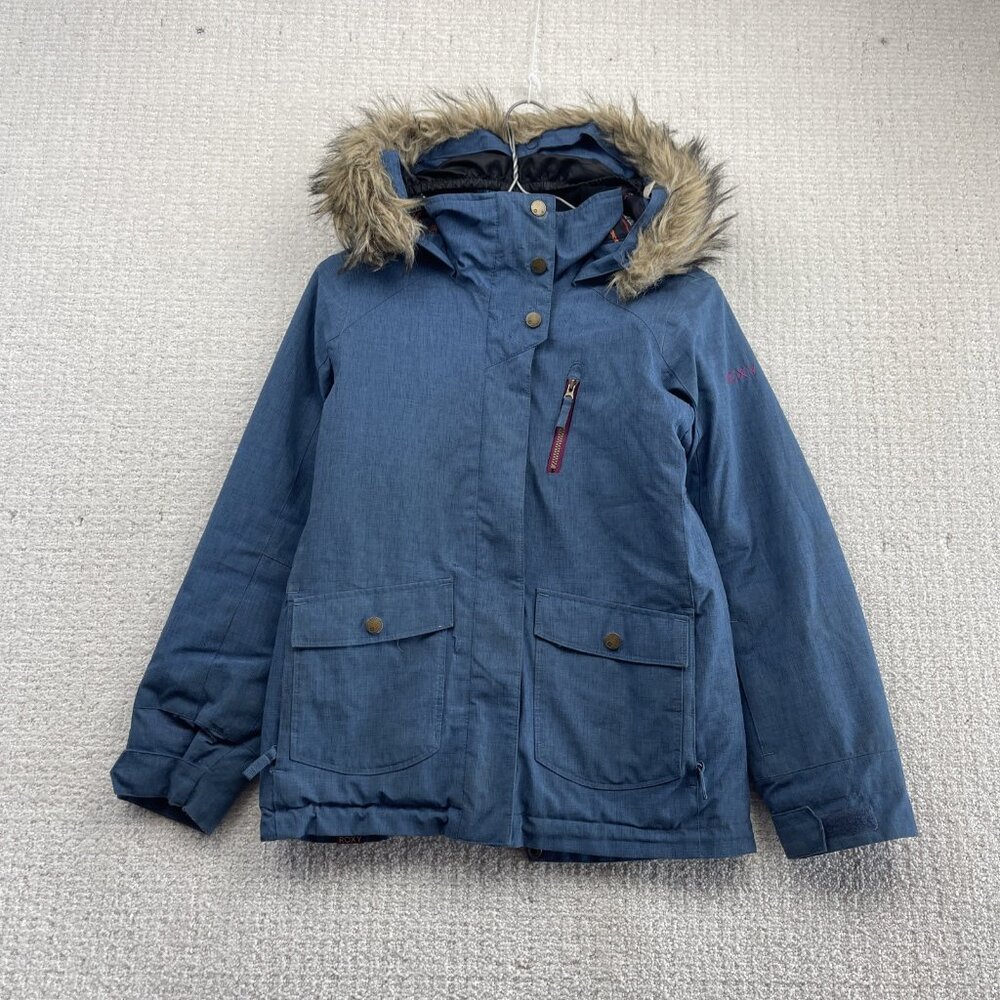 Y2K Roxy 10K Dry Flight Technology Jacket Youth Girl Sz M / 10 Blue Snowboard